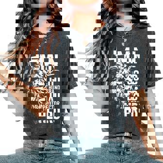 Man Of God Dad Protector Hero Christian Father's Day Women's Oversized Comfort T-Shirt | Seseable FR