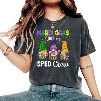 Mardi Gras With My Sped Teacher Gnomes Mardi Gras Costume For Women Women's Oversized Comfort T-Shirt - Thegiftio