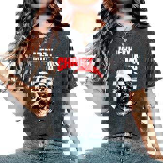 Merry Christmas Christian Jesus Pajamas Pjs Xmas Women Women's Oversized Comfort T-Shirt - Monsterry