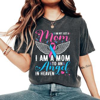 Mom Angel In Heaven Pink & Blue Pregnancy & Infant Loss Women's Oversized Comfort T-Shirt - Thegiftio UK