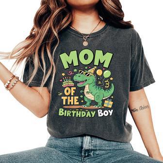 Mom Of The Birthday Boy T Rex Dinosaur Family Party Womens Women's Oversized Comfort T-Shirt - Thegiftio UK