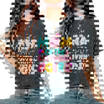 Mom Of The Birthday Girl Sweet Donut Matching Family Party Women's Oversized Comfort T-Shirt - Thegiftio