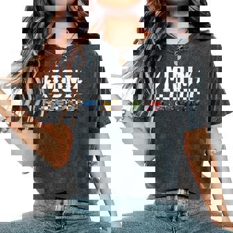 Mom Retro Monster Truck Family Crew Birthday Matching Women's Oversized Comfort T-Shirt | Seseable FR