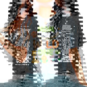 Mom Of The Wild One 1St Birthday Family Safari Jungle Party Women's Oversized Comfort T-Shirt - Thegiftio