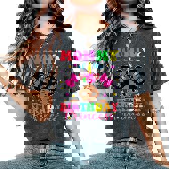 Mommy Of The Birthday Girl Princess Afro Melanin Unicorn Women's Oversized Comfort T-Shirt - Thegiftio