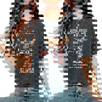 Moose Coffee Time Animal Lovers Pajama Humor Women's Oversized Comfort T-Shirt - Thegiftio