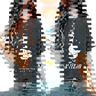 Mr Silly Duck Groom To Be Wedding Goose Gettin' Loose Men Women's Oversized Comfort T-Shirt | Seseable FR