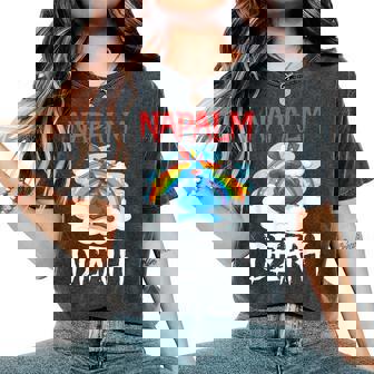 Napalm Morte Rainbow Bunny Rosa Napalm Death Coniglio T-shirt comoda oversize da donna - Novitaregali