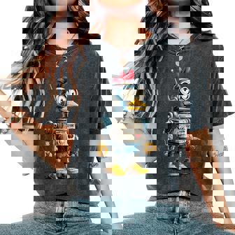 Nice Robot Farm Chicken Costume For Animals And Robots Fans Women's Oversized Comfort T-Shirt | Seseable FR