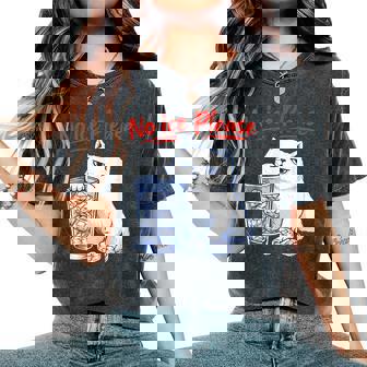 No Ice Please Cat Ice Out Anti Ice Against Women Women's Oversized Comfort T-Shirt - Thegiftio