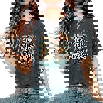 No Kings In America Floral Retro Democracy Women's Oversized Comfort T-Shirt | Seseable UK