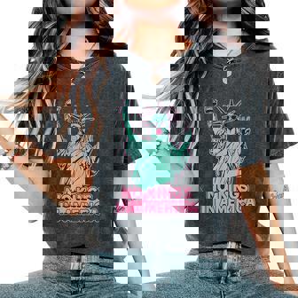 No Kings In America Statue Liberty Usa Women's Girl Women's Oversized Comfort T-Shirt | Mazezy