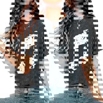 Nota Musical Cuello Camiseta extragrande cómoda para mujer - Regaloses