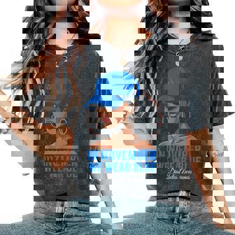 In November We Wear Blue Black Diabetes Awareness Women's Oversized Comfort T-Shirt | Mazezy