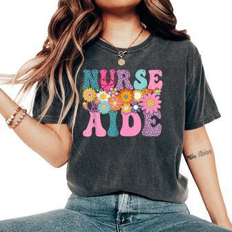 Nurse Aide Week Groovy Leopard Appreciation Day For Women Women's Oversized Comfort T-Shirt - Thegiftio UK