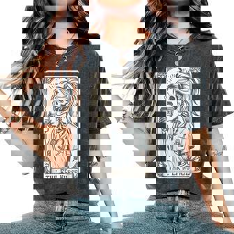 The Nurse Tarot Card Skeleton Nursing School Graduation Rn Women's Oversized Comfort T-Shirt - Monsterry