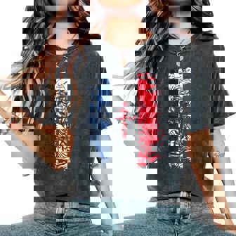 Oldat Avec Drapeau Français Et Croix De Lorraine T-shirt oversize confortable pour femme - Cadeauxyz