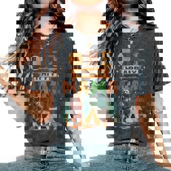 One Happy Mama Camper 1St Birthday Camping Bear Women's Oversized Comfort T-Shirt - Monsterry