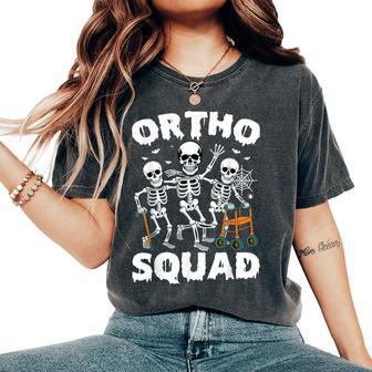 Ortho Squad Skeleton Rn Orthopedic Nurse Halloween Women's Oversized Comfort T-Shirt - Thegiftio UK