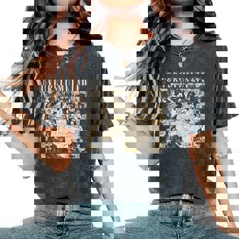 Overstimulated Mama Duck Farm Animal Homeschool Mom Life Women's Oversized Comfort T-Shirt | Seseable FR