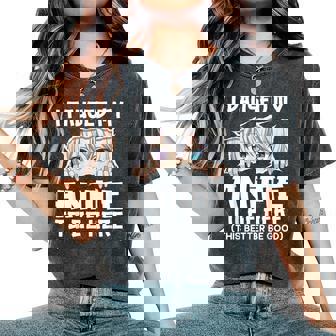 I Paused My Anime To Be Here Otaku Manga Girl Peeking Women's Oversized Comfort T-Shirt | Seseable FR