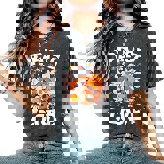 Peace Sign Love T 60S 70S Groovy Hippie Costume Women's Oversized Comfort T-Shirt - Monsterry