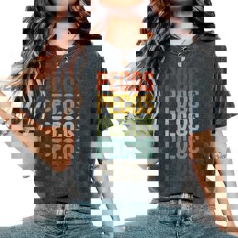 Pecos City Retro Cuello Camiseta extragrande cómoda para mujer - Regaloses