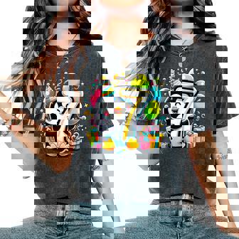 Penguin 7Th Birthday For Boy Girl 7 Years Old Seven Penguin Women's Oversized Comfort T-Shirt | Mazezy