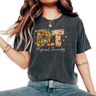 Physical Therapy Fall Pta Dpt Pt Autumn Thanksgiving Women's Oversized Comfort T-Shirt - Thegiftio UK