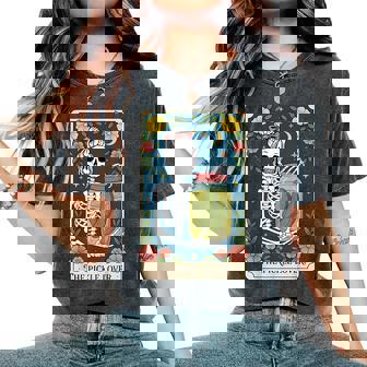 The Pickle Lover Tarot Card Messy Bun Women's Oversized Comfort T-Shirt | Mazezy