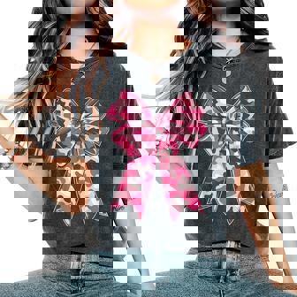 Pink Camouflage Coquette Bow Girls Hunting Cute Camo Women's Oversized Comfort T-Shirt | Seseable CA