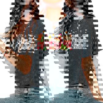 Pink Christmas Coffee Xmas Gingerbread Man Cookie Coffee Women's Oversized Comfort T-Shirt - Thegiftio