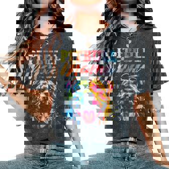 Pitbull Mama Colorful Pittie Mom Dog Lover Mother's Day Women's Oversized Comfort T-Shirt - Monsterry