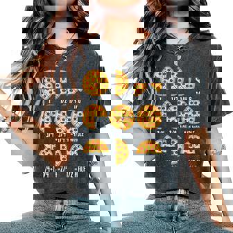 Pizza Slice Fraction Math Teacher Back To School Educational Women's Oversized Comfort T-Shirt | Mazezy