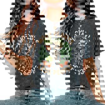 More Plants Less People Skeleton Plant Lover Women's Oversized Comfort T-Shirt - Monsterry