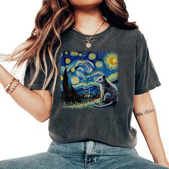 Possum Starry Night Van Gogh For Possum Lover Women Women's Oversized Comfort T-Shirt - Thegiftio UK