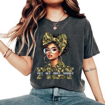 Pray On It Pray Over It Black Woman Afro Christian Sayings Women's Oversized Comfort T-Shirt - Monsterry