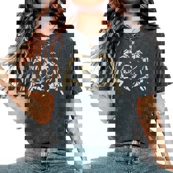 Pregnant Baby Skeleton Spooky Season New Mom Halloween Women's Oversized Comfort T-Shirt | Seseable FR