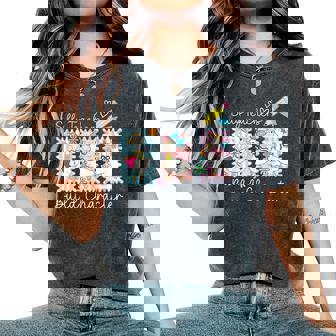 Preppy Silly Teacher Goose Build Character Back To School Women's Oversized Comfort T-Shirt | Seseable FR