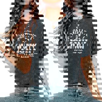 Promoted To Mommy Est 2026 Baby Announcement For New Mom Women's Oversized Comfort T-Shirt - Thegiftio