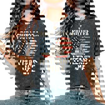 Proud Veteran’S Wife Patriotic Veterans Day Women's Oversized Comfort T-Shirt - Thegiftio