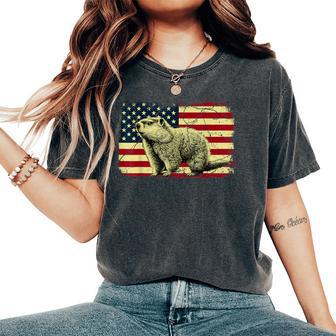 Punxsy Phil American Flag Groundhog Day For Women Women's Oversized Comfort T-Shirt - Thegiftio