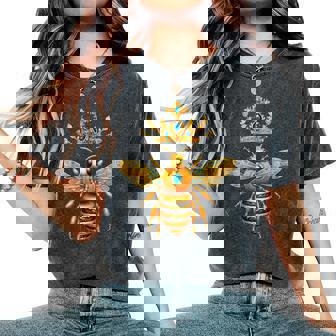 Queen Bee Crown Girls Honey Hive Bee Keeper Bee Women's Oversized Comfort T-Shirt - Monsterry