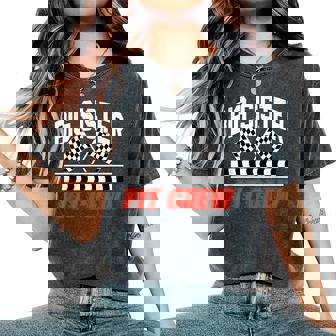 Race Car Birthday Party Racing Family Big Sister Pit Crew Women's Oversized Comfort T-Shirt | Seseable CA