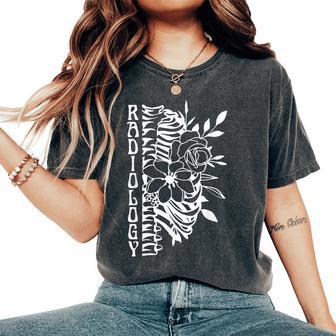 Radiology Technologist Skeleton Floral X-Ray Rad Tech Women's Oversized Comfort T-Shirt - Thegiftio UK