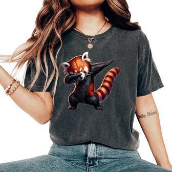 Red Panda Dabbing Panda Lovers Women's Oversized Comfort T-Shirt - Thegiftio UK