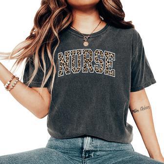 Registered Nurse Retro Leopard Women Women's Oversized Comfort T-Shirt - Seseable