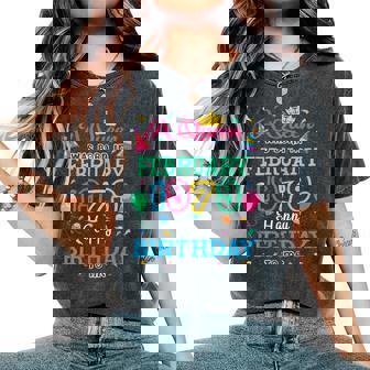 Reinas Nacen En Febrero De 1979 Feliz Cumpleaños Para Mí Fiesta In Mangas Camiseta extragrande cómoda para mujer - Regaloses