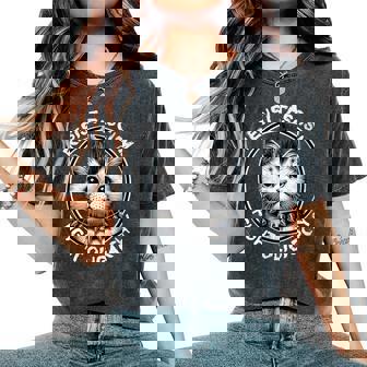 Resist Fascism Fight Oligarchy Cat Not Today Fascist Protest Women's Oversized Comfort T-Shirt | Seseable FR