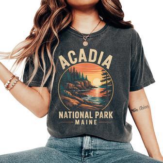 Retro Acadia National Park Maine Est 1916 Hiking Women's Oversized Comfort T-Shirt - Thegiftio UK